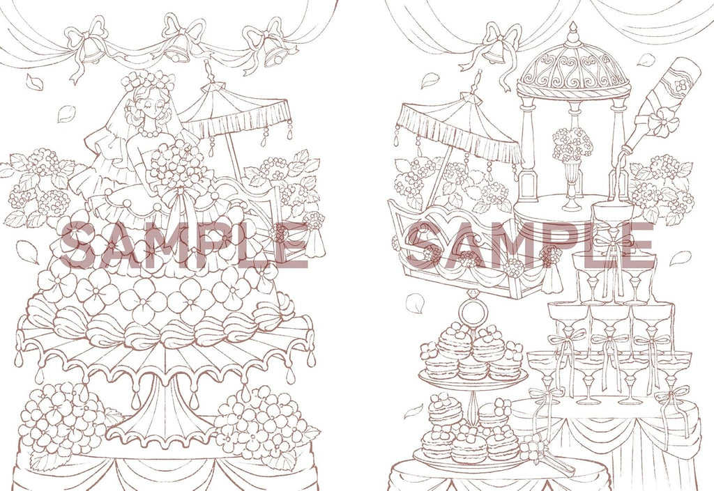 Tea Time in Wonderland - Japanese Coloring Book